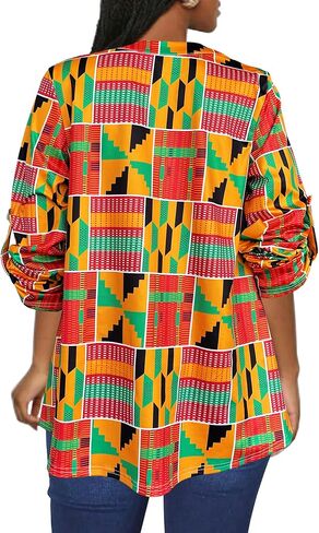 Afibi Women's Casual African V Neck Long Sleeve Tunic Tops in Saudi Arabia