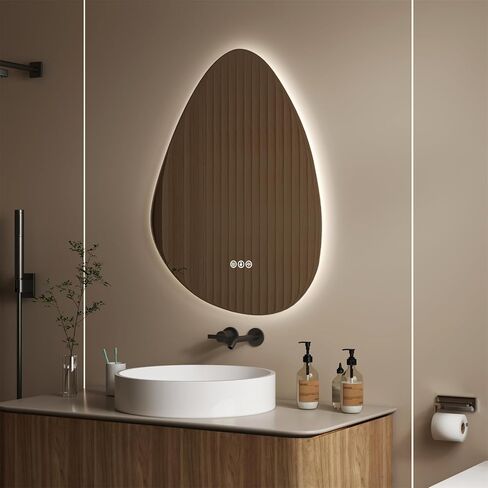 مرآة LED للحمام ، 20 "× 28" مرآة الغرور الحمام مع الأضواء ، والاستشعار عن جسم الإنسان ، ومضاد للطفر ، 3 ألوان و dimmable ، وإضاءة خلفية الجدار مرآة الحمام مثبتة. in Saudi Arabia