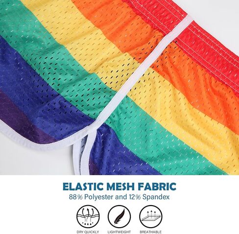 شورتات قوس قوس قزح للرجال مثيرة ملابس داخلية فخر 3 بوصة inseam ألعاب القوى القصيرة مع جيوب in Saudi Arabia