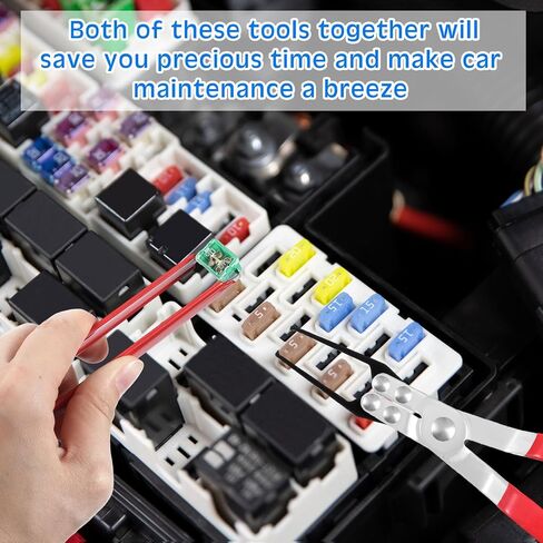 36 PCS CAR FUSE KIT FUSE FUSE و PULIRER PLIER RELAY مع أداة مزيل FUZE الصغيرة و 10 PCS 30/40 AMP 5-Pin 12V Relay Car Fuze Sway (اللون الكلاسيكي ، منخفض وطويل) in Kuwait