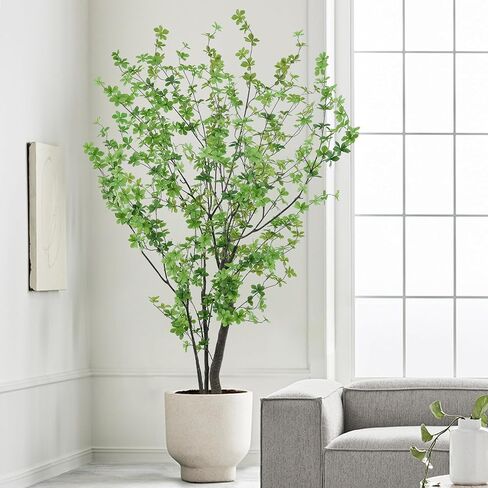شجرة enkianthus الاصطناعية بطول 8 أقدام من شجرة فو مع جذوع كبيرة وأوراق واقعية ، و enkianthus الأشجار الأرضية النباتات محفوظة بوعاء لغرفة المعيشة المكتب المنزلي الداخلية في الهواء الطلق (8feet ، 1pack) in Kuwait