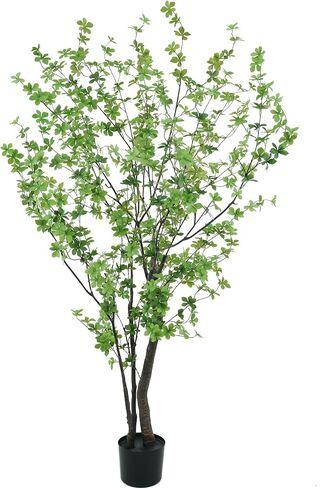 شجرة enkianthus الاصطناعية بطول 8 أقدام من شجرة فو مع جذوع كبيرة وأوراق واقعية ، و enkianthus الأشجار الأرضية النباتات محفوظة بوعاء لغرفة المعيشة المكتب المنزلي الداخلية في الهواء الطلق (8feet ، 1pack) in Kuwait