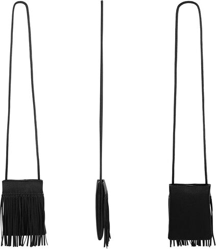 Women Mini Fringe Tassel PU Leather Crossbody Bag Hobo Bag Cell Phone Coin Purse Wallet in Saudi Arabia