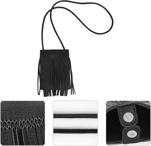 Women Mini Fringe Tassel PU Leather Crossbody Bag Hobo Bag Cell Phone Coin Purse Wallet in Saudi Arabia