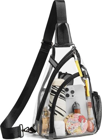 Shrrie Clear Bag for Stadium Events Transparent Crossbody Bag Clear Purse for Women&Men-Stadium Approved, Concerts&Sports in Saudi Arabia