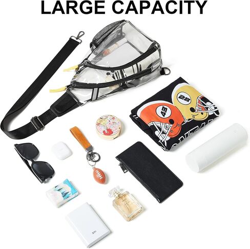 Shrrie Clear Bag for Stadium Events Transparent Crossbody Bag Clear Purse for Women&Men-Stadium Approved, Concerts&Sports in Saudi Arabia