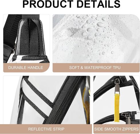 Shrrie Clear Bag for Stadium Events Transparent Crossbody Bag Clear Purse for Women&Men-Stadium Approved, Concerts&Sports in Saudi Arabia