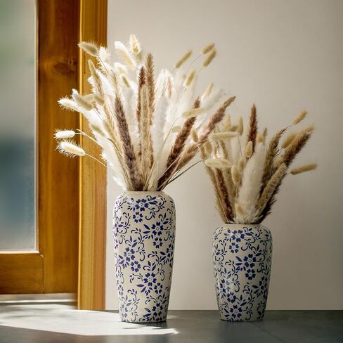 8.6" Blue and White Vase,Blue Vases Home Decor,Porcelain Vase, Ceramic Vintage Chinoiserie Decor,Home, Living Room, Dining Table, Bookshelf, Office Decor, Bedroom, Table, and Kitchen（Small） in Saudi Arabia