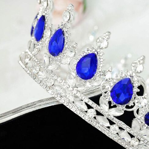 Crown و Tiara - Gold & Light Blue Wedding & Birthday Costume Comband in Kuwait