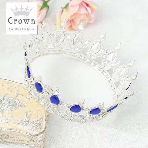 Crown و Tiara - Gold & Light Blue Wedding & Birthday Costume Comband in Kuwait