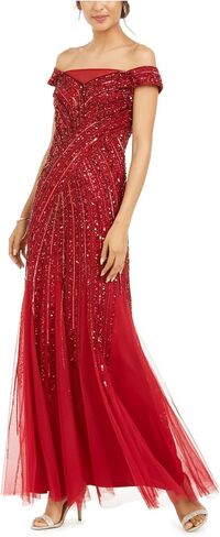 Adrianna Papell Women's Beaded Off Shoulder Gown in Saudi Arabia