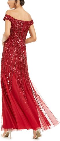 Adrianna Papell Women's Beaded Off Shoulder Gown in Saudi Arabia