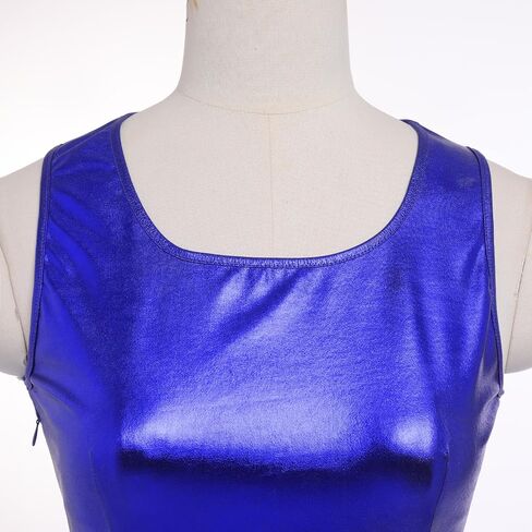 Obeeii Metallic Dress for Women ، Alcyfeless Whiveless Holographic Skater Dress A-Line Club Party Disco 90s Halloween in Saudi Arabia