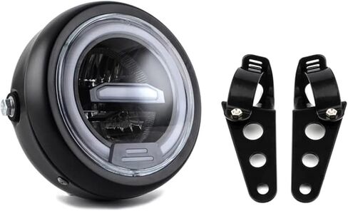 6.5 Inches Round Motorcycle LED Headlight with Brackets Assembly (White Light) in Saudi Arabia