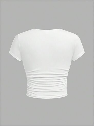 Floerns Girl's 3 Piece Short Sleeve T Shirts Ruched Crew Neck Basic Tee Tops in Saudi Arabia