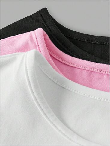 Floerns Girl's 3 Piece Short Sleeve T Shirts Ruched Crew Neck Basic Tee Tops in Saudi Arabia
