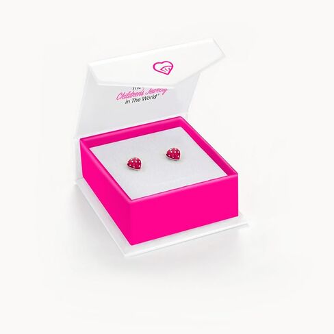 925 Sterling Silver Enamel Strawberry Stud Earrings for Toddlers & Little Girls - Stylish Strawberry Screw Backs for Girls- Colorful Fruit Screw Back Earrings for Everyday Use in Saudi Arabia
