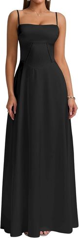 Kutumai Satin Maxi Dress Spaghetti Strap Strap Lace Up Long Stal Presses for Women Wedding Guest Cocktail Prom Prom in Saudi Arabia