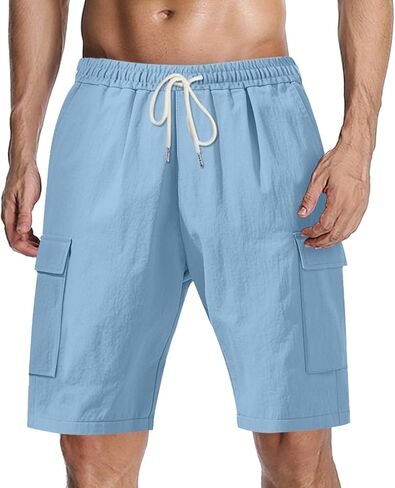 شورت شورت مانلووداني للرجال السراويل الصيفية شورت الخصر المرن مع الرباط in Kuwait