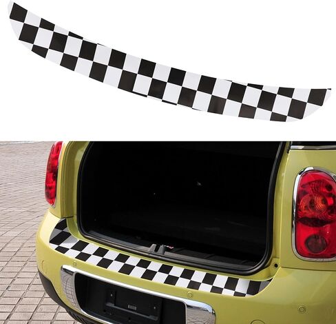 TOMALL Rear Bumper Guard Protector Compatible with Mini Cooper R60 Anti-Collision Strip Trunk Threshold Door Protector Car Door Edge Trunk Trims Exterior Accessories for Car (Checkered) in Saudi Arabia