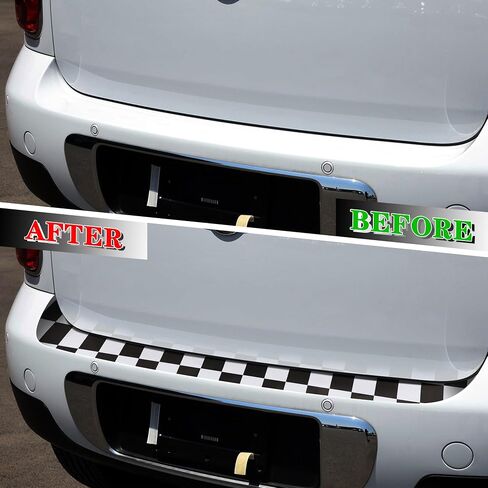 TOMALL Rear Bumper Guard Protector Compatible with Mini Cooper R60 Anti-Collision Strip Trunk Threshold Door Protector Car Door Edge Trunk Trims Exterior Accessories for Car (Checkered) in Saudi Arabia