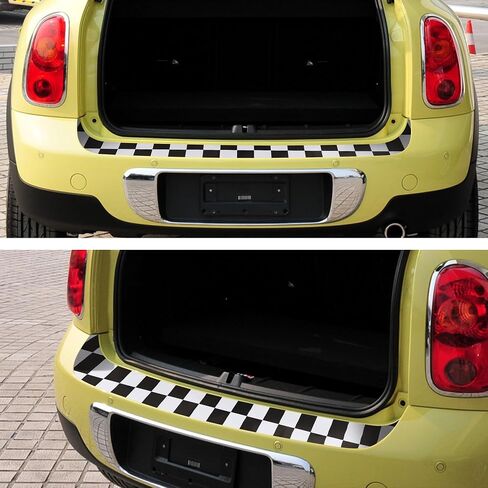 TOMALL Rear Bumper Guard Protector Compatible with Mini Cooper R60 Anti-Collision Strip Trunk Threshold Door Protector Car Door Edge Trunk Trims Exterior Accessories for Car (Checkered) in Saudi Arabia