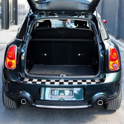 TOMALL Rear Bumper Guard Protector Compatible with Mini Cooper R60 Anti-Collision Strip Trunk Threshold Door Protector Car Door Edge Trunk Trims Exterior Accessories for Car (Checkered) in Saudi Arabia