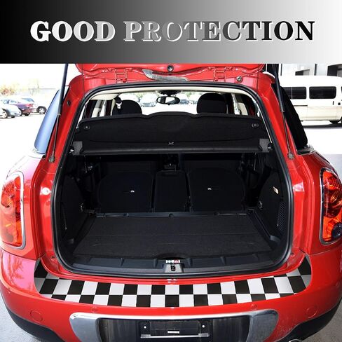 TOMALL Rear Bumper Guard Protector Compatible with Mini Cooper R60 Anti-Collision Strip Trunk Threshold Door Protector Car Door Edge Trunk Trims Exterior Accessories for Car (Checkered) in Saudi Arabia