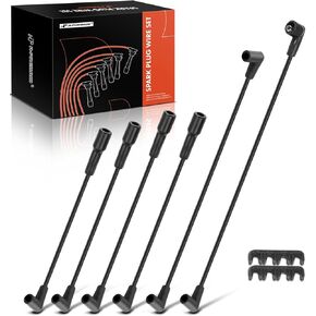A-premium Ignition Sharp Plug Wires مجموعة من 6 متوافقة مع Jeep Cherokee CJ7 Comanche Scrambler Wagoneer Wrangler Eagle Premier AMC Eagle
