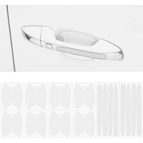 Car Door Handle Scratch Protector, 16 Pcs Transparent Waterproof Anti-Scratches Car Door Cup Protector TPU Sticker Universal for Most Vehicle Handles