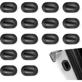 16 PCS Soundproof Car Door Protectors, Thickened Silicone Anti-Collision Pads, Self-Adhesive Vibration Damping Pads, Universal for Most Cars (Black)