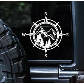 Sunset Graphics & Decals Compass Decal Vinyl Car Sticker Explore Wanderlust Hiking Camping | Cars Trucks Vans Walls Laptop | White | 5.5 inches | SGD000338