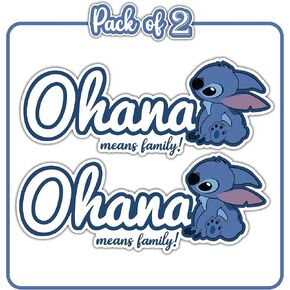 هذا - Ohana يعني الملصقات العائلية - ملصق Finyl Funny للسيارة ، الشاحنة ، وسيارات الدفع الرباعي - ملصق مقاوم للماء لـ Waterbottle - الاستخدام الداخلي والخارجي لماك كوك - ملصق طويل الأمد - حزمة 2 - Ti -361