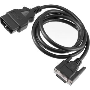 Motoforti OBDII OBD2 Main Cable, Connector Cable, for Launch X431 CRP129 CRP123 Creader VII and VIII, Plastic Metal, Black, 1 Pcs