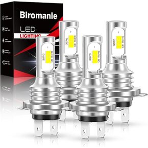 Compatible with Ram ProMaster 1500 2500 3500 (2014-2022) Hi/Lo Beam ; 300% Brightness 8000LM 6000k white light,H7 fog lamp Bulbs,Interior lights Bulbs(Pack of 4)