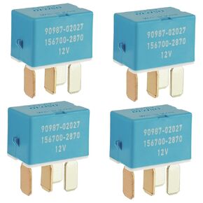 AC Relay 90987-02027,4 Pins AC Relay Replace 90080-87026 90987-02028 Compatible with 1997-2014 Toyota Lexus and Scion Vehicles (Pack of 4)