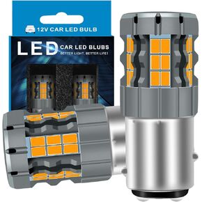 1157 LED Turn Signal Bulbs Compatible For Honda Accord 1976-1985, 1998-2012 & 2013-2015 (Sedan) Front, 2057 7528 P215W Bulb, Amber Yellow, Plug and Play, Pack of 2
