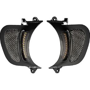 Dynamics Custom CD-RG-V-AW2-B تنفيس مع مصابيح LED-لمعان الأسود مع شبكة طبيعية غير القابل للصدأ