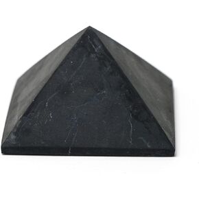 Shungite Club Shungite Pyramid Unpolished Black Stone Shungite Protection Crystal Figure for Meditation 80 mm Positive Energy