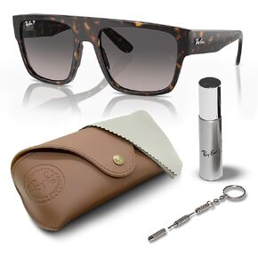 RAY-BAN RB0360S DRIFTER Square Shape Sunglasses with Official Eyewear Care Kit Bundle