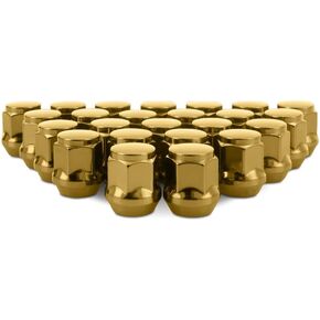 Mishimoto Steel Lug Nuts, M14x1.5, Acorn Seat, 24pc Set, Gold