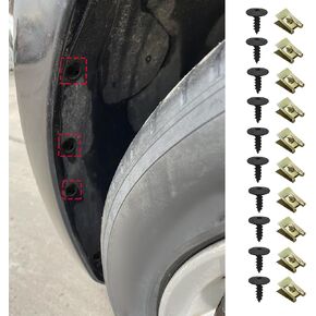 10 Sets Fender Bumper Cover, Fender Liner Bumper Cover, Front Bumper Bolts, Fender Liner Splash Shield Bumper Cover Screws, U Nut Clips Repalcement for Audi A3 A4 A5 A6 A7 A8 Q5 S6 R8