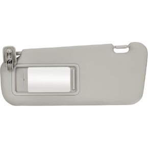 Left Driver Side Gray Sun Visor Fit for Mazda 3 2010-2013, Sunvisor Replacement for BBM2-69-320C-75, with Makeup Mirror and Without Light