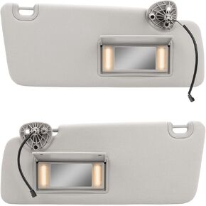 1 Pair Left Driver & Right Passenger Side Sun Visor with Light Compatible with Dodge Ram 1500 Classic 2500 3500 4500 5500 2013-2021 Sunvisor Replacement for 1VF25BD1AD 1VF24BD1AD(Gray)