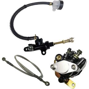 Rear Brake Caliper & Master Cylinder & Brake Hose Line Set Compatible with Yamaha Banshee 350 YFZ350 1987-2006 OE Part # 1UY-2580W-01-00 29L-25850-51-00 5FK-2583V-00-00