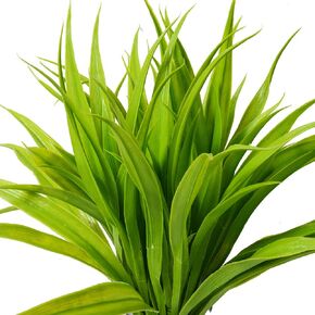 4pcs Artificial Fake Grass Plants Faux Fake Grasses Plastic Plant Greenery (Light Green)