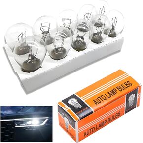 10 PCS Car Brake Light Light 1157 Halogen Bulb ، 12V 21/5W Bay15d Super Bright Truck Plb ، استبدال المصباح العكسي الزجاجي الكوارتز ، مناسب لـ 1016 1034 1076 (شفاف)