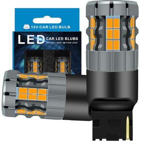 7440 LED Turn Signal Bulbs Compatible For Toyota Highlander 2008-2010 (Front) & 2001-2021 (Rear), Amber Yellow, Plug and Play Pack of 2