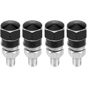 License Plate Bolts, 4pcs Universal Thread License Plate Frame Bolts Screws For Motorcycle(金刚黑)