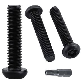 M6-1.0 x 20mm Tamper Proof Button Head Security Screws, Stainless Steel 304, Black Coated Anti-Theft Machine Screws for Automotive, Electronics, DIY & Outdoor Repair, 30-Pack (bit Included)